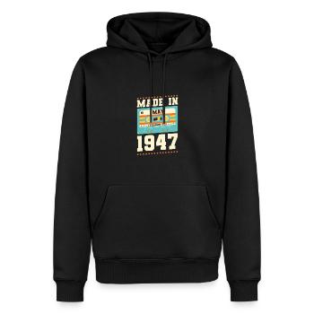 68. Geburtstag Mai Jahrgang 1955 Geschenkidee - Männer Premium Bio Hoodie - Schwarz - Vorne - Nico (187cm)