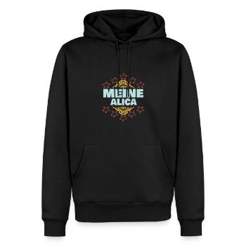 Geschenk für Alica - Männer Premium Bio Hoodie - Schwarz - Vorne - Nico (187cm)
