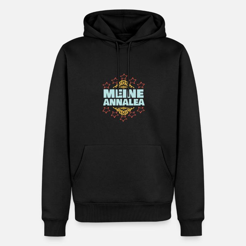 Mädchen Annalea - Männer Premium Bio Hoodie - Schwarz
