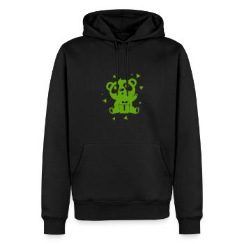 Ours - Panda Forêt Nature Liberté Sauvage - Sweat à capuche Premium bio Homme - noir - Devant - Nico (187cm)