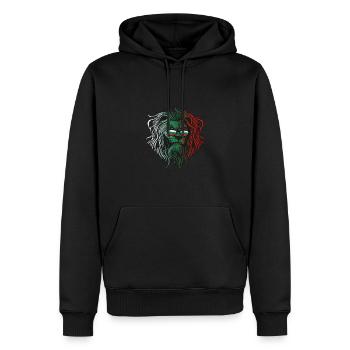 Bulgarie - Sweat à capuche Premium bio Homme - noir - Devant - Nico (187cm)