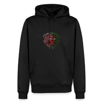 Wales - Männer Premium Bio Hoodie - Schwarz - Vorne - Nico (187cm)