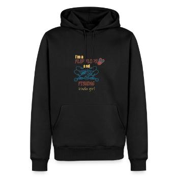 Ich bin ein Flip Flop und Fischer Mädchen - Männer Premium Bio Hoodie - Schwarz - Vorne - Nico (187cm)