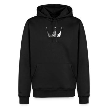 Couronne roi croquis - Sweat à capuche Premium bio Homme - noir - Devant - Nico (187cm)