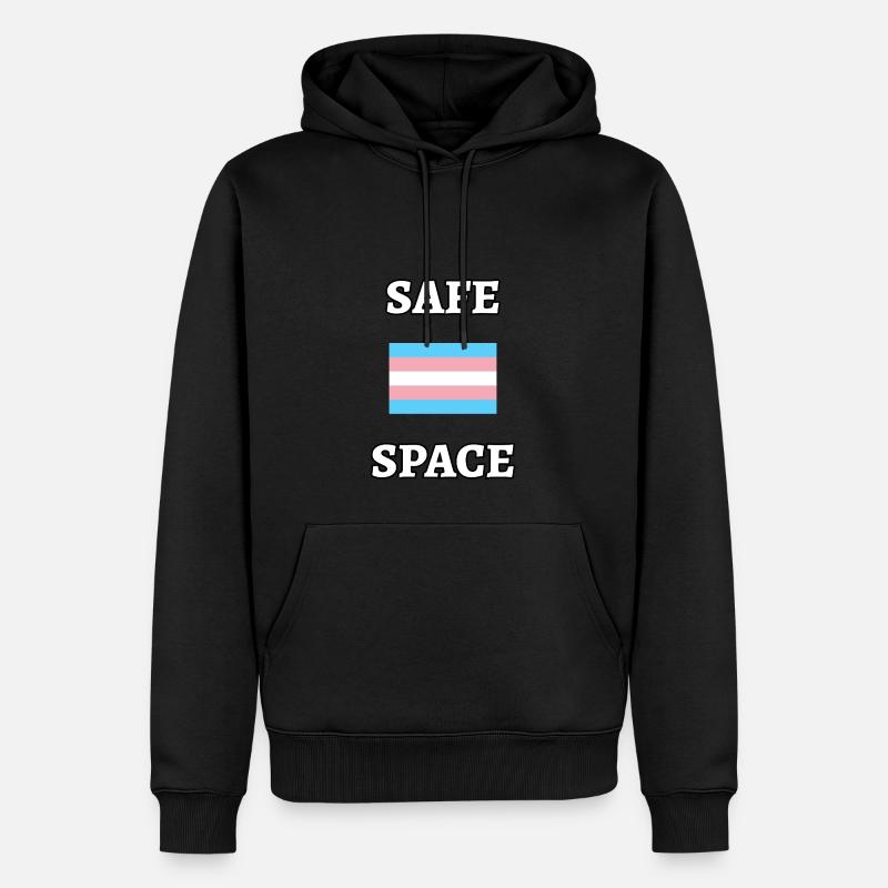 SAFE SPACE TRANS FLAGGE - Männer Premium Bio Hoodie - Schwarz