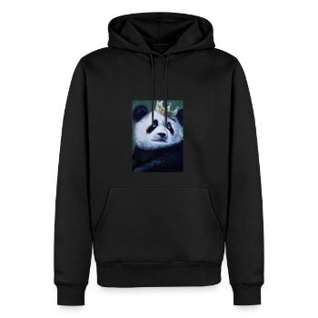 Panda with Crown Oil Painting - Men’s Premium Organic Hoodie - black - Front - Nico (187cm)