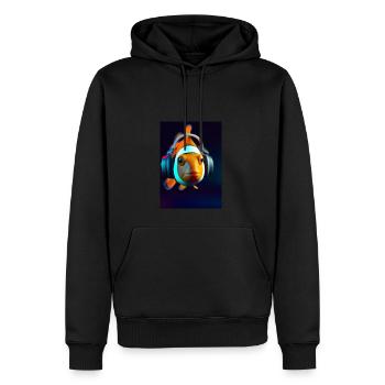 Clownfisch Kopfhörer - Männer Premium Bio Hoodie - Schwarz - Vorne - Nico (187cm)