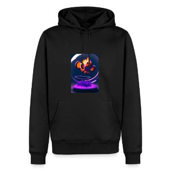 Clownfisch Kopfhörer - Männer Premium Bio Hoodie - Schwarz - Vorne - Nico (187cm)