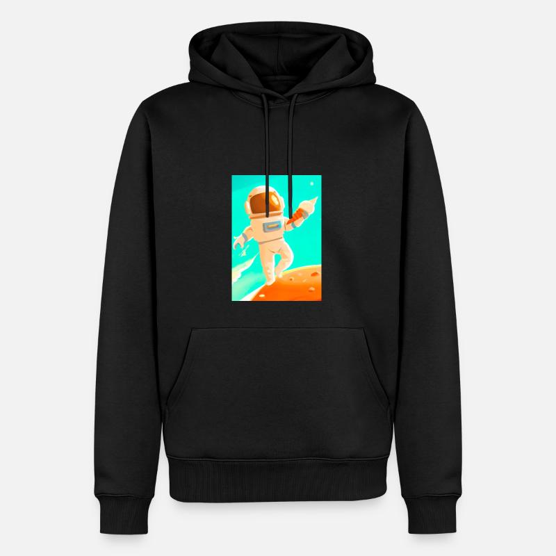 Astronaut mit Eiscreme - Männer Premium Bio Hoodie - Schwarz