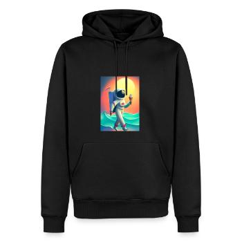 Astronaut mit Eiscreme - Männer Premium Bio Hoodie - Schwarz - Vorne - Nico (187cm)