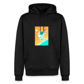 Astronaut mit Eiscreme - Männer Premium Bio Hoodie - Schwarz - Vorne - Nico (187cm)