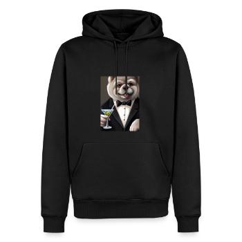 Chow Chow Anzug Martini - Männer Premium Bio Hoodie - Schwarz - Vorne - Nico (187cm)