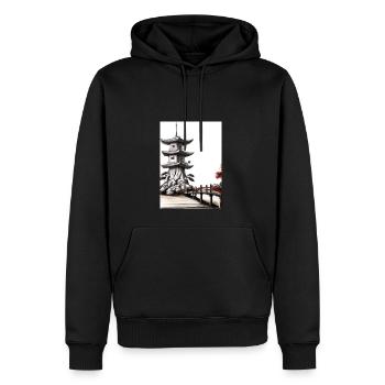Japanische Turmbrücke - Männer Premium Bio Hoodie - Schwarz - Vorne - Nico (187cm)