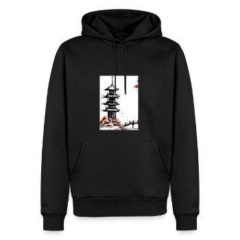 Japanische Turmbrücke - Männer Premium Bio Hoodie - Schwarz - Vorne - Nico (187cm)