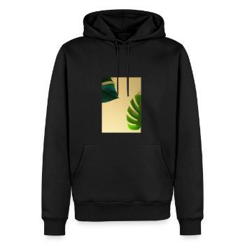 Monstera-Blätter - Männer Premium Bio Hoodie - Schwarz - Vorne - Nico (187cm)