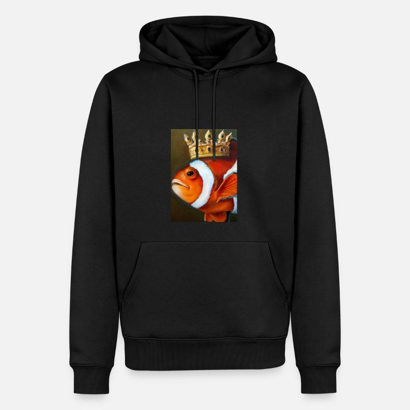 Clownfisch mit einer Krone - Männer Premium Bio Hoodie - Schwarz