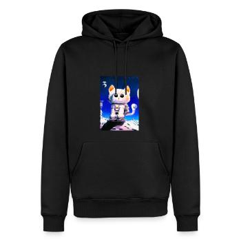Astronautenkatze - Männer Premium Bio Hoodie - Schwarz - Vorne - Nico (187cm)