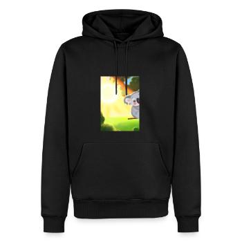 Ein Koala hängt an einem Baum - Männer Premium Bio Hoodie - Schwarz - Vorne - Nico (187cm)