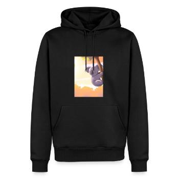 Ein Koala hängt an einem Baum - Männer Premium Bio Hoodie - Schwarz - Vorne - Nico (187cm)