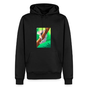 Ein Koala hängt an einem Baum - Männer Premium Bio Hoodie - Schwarz - Vorne - Nico (187cm)