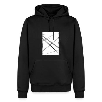 Linien und Punkte - Männer Premium Bio Hoodie - Schwarz - Vorne - Nico (187cm)