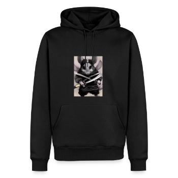 Chinchilla im Ninja-Kostüm - Männer Premium Bio Hoodie - Schwarz - Vorne - Nico (187cm)