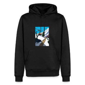 Pfad zu einem Berg - Männer Premium Bio Hoodie - Schwarz - Vorne - Nico (187cm)