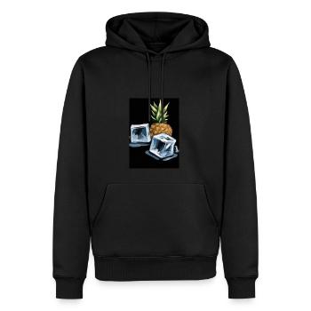 Ananas und Eiswürfel - Männer Premium Bio Hoodie - Schwarz - Vorne - Nico (187cm)