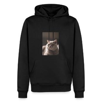 Britische Kurzhaarkatze - Männer Premium Bio Hoodie - Schwarz - Vorne - Nico (187cm)