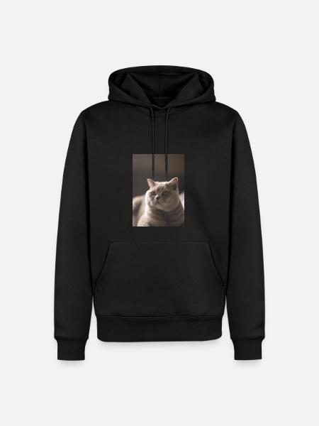 Britische Kurzhaarkatze - Männer Premium Bio Hoodie - Schwarz