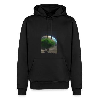 Baum auf dem Mond - Männer Premium Bio Hoodie - Schwarz - Vorne - Nico (187cm)