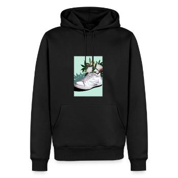 Sneaker mit Blumen - Männer Premium Bio Hoodie - Schwarz - Vorne - Nico (187cm)