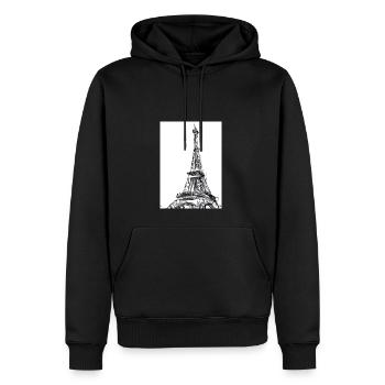 Eiffelturm-Gemälde - Männer Premium Bio Hoodie - Schwarz - Vorne - Nico (187cm)