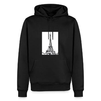 Eiffelturm-Gemälde - Männer Premium Bio Hoodie - Schwarz - Vorne - Nico (187cm)