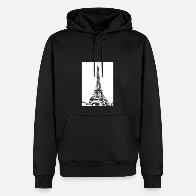 Eiffelturm-Gemälde - Männer Premium Bio Hoodie - Schwarz