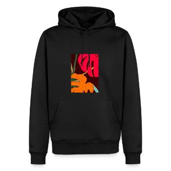 Monstera Pflanze Zusammenfassung - Männer Premium Bio Hoodie - Schwarz - Vorne - Nico (187cm)