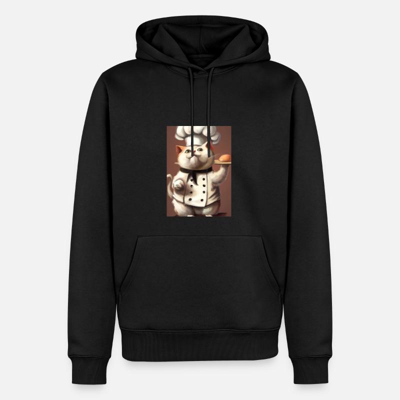 Chefkoch Katze - Männer Premium Bio Hoodie - Schwarz
