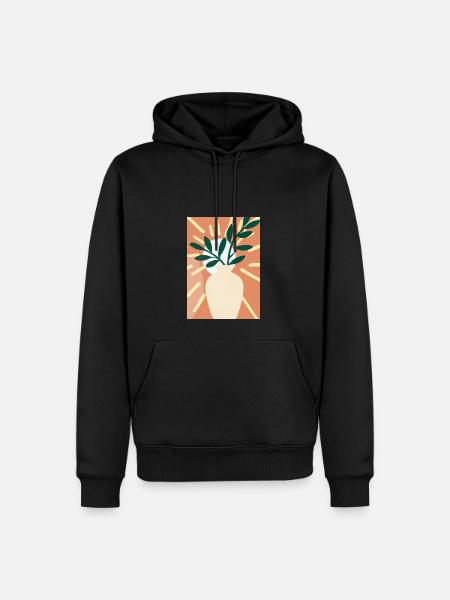 Florale Blumenformen - Männer Premium Bio Hoodie - Schwarz
