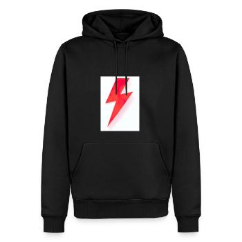 Rote Blitze - Männer Premium Bio Hoodie - Schwarz - Vorne - Nico (187cm)