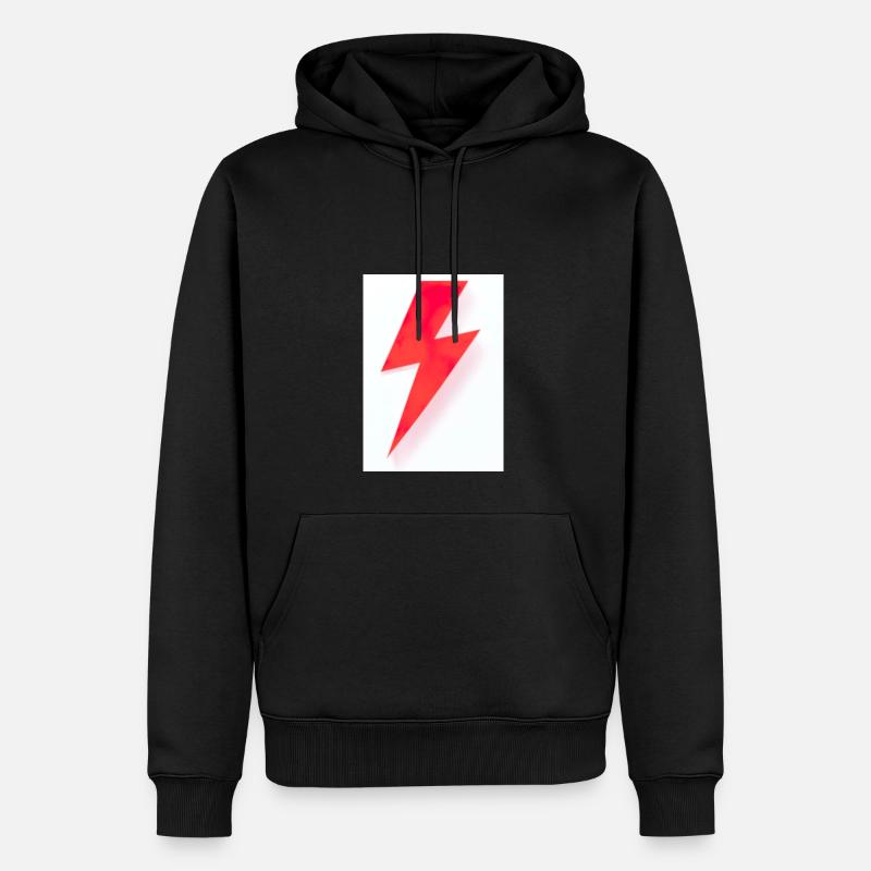 Rote Blitze - Männer Premium Bio Hoodie - Schwarz