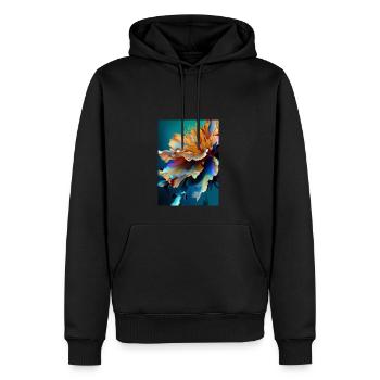 Abstrakte Blume - Männer Premium Bio Hoodie - Schwarz - Vorne - Nico (187cm)