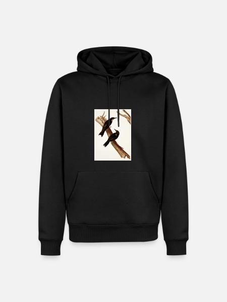 Vögel auf einem Zweig - Männer Premium Bio Hoodie - Schwarz
