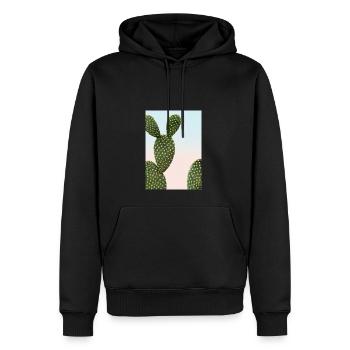Ausgefallener Kaktus - Männer Premium Bio Hoodie - Schwarz - Vorne - Nico (187cm)