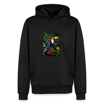 Dschungel-Tukan - Männer Premium Bio Hoodie - Schwarz - Vorne - Nico (187cm)