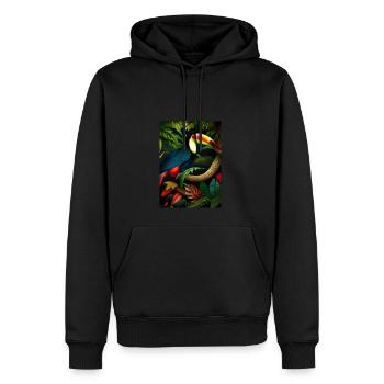 Dschungel-Tukan - Männer Premium Bio Hoodie - Schwarz - Vorne - Nico (187cm)