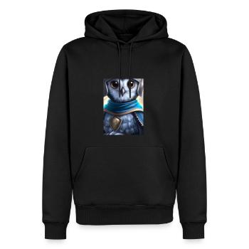 Ritter Eule - Männer Premium Bio Hoodie - Schwarz - Vorne - Nico (187cm)