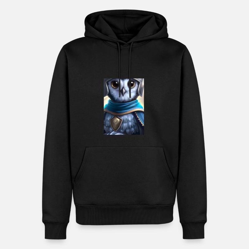 Ritter Eule - Männer Premium Bio Hoodie - Schwarz