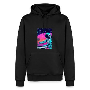 Astronaut DJ im Weltraum - Männer Premium Bio Hoodie - Schwarz - Vorne - Nico (187cm)