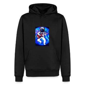 Astronaut spielt Gitarre - Männer Premium Bio Hoodie - Schwarz - Vorne - Nico (187cm)