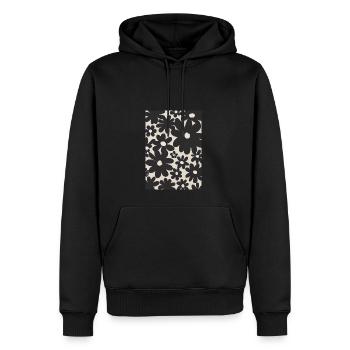 Schwarze Blumen-Muster - Männer Premium Bio Hoodie - Schwarz - Vorne - Nico (187cm)